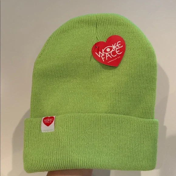 Wokeface Lime Green Eye Beanie NWT - Picture 2 of 2